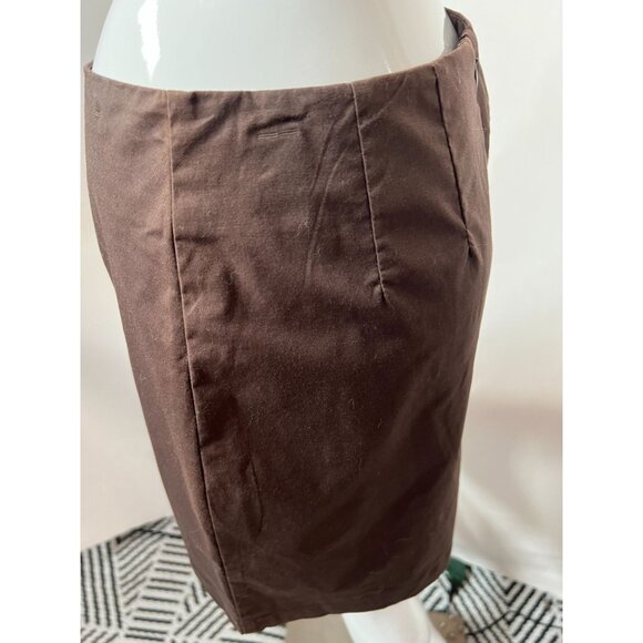 Gap Stretch Chocolate Brown Pencil Skirt With Back Zipper Closure - Picture 10 of 14